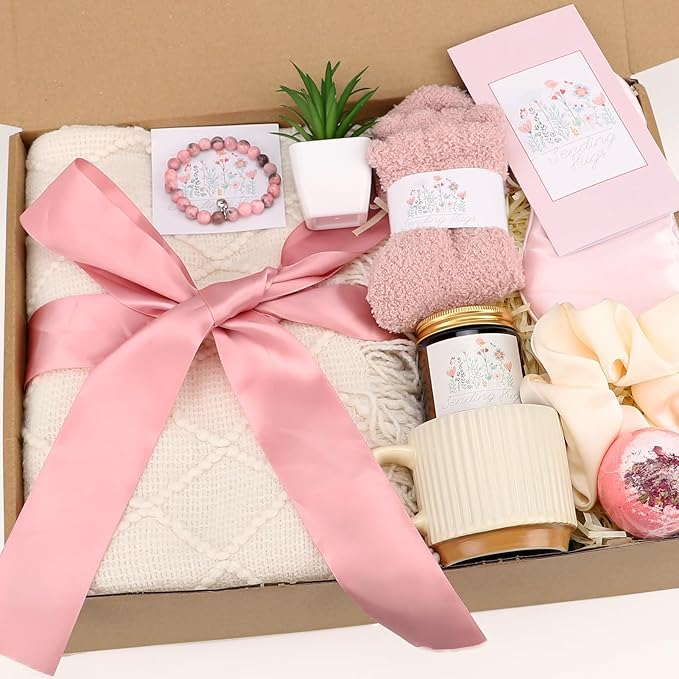 Gifts for Mom,Happy Birthday Basket for Women,Self Care Gifts Get Well Soon Gift Package and Mug,Unique Gift for Women,Her,Best Friend,Wife,Sister,Girlfriend,Daughter