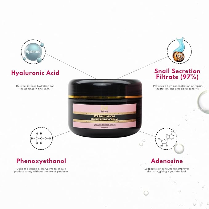 Snail Mucin 97% Daily Face Moisturizer Cream 100ML, Hydrate, Repair & Glow, Korean Moisturizer for Smooth, Healthy Skin