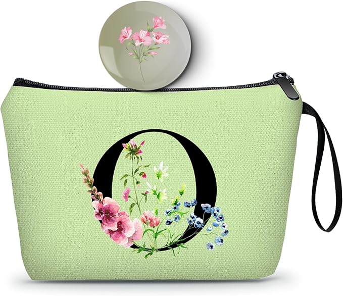 Happy Birthday Friendship Bridesmaid Team Gifts for Employees Women Mom Girl Daughter Teenage Personalized Make up Cosmetic Bag Travel with Mirror Mothers Day Christmas Graduation O