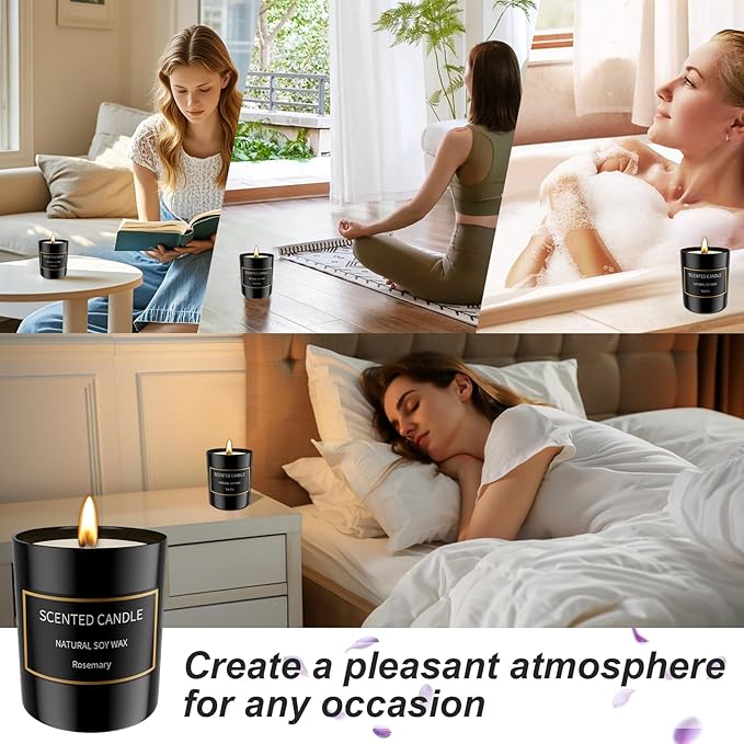 8 Pack Scented Candles Set for Men, Aromatherapy Soy Candles for Home Scented, Black Mens Candle Gift Set for Dad, Boyfriend, Birthday, Father’s Day, Anniversary