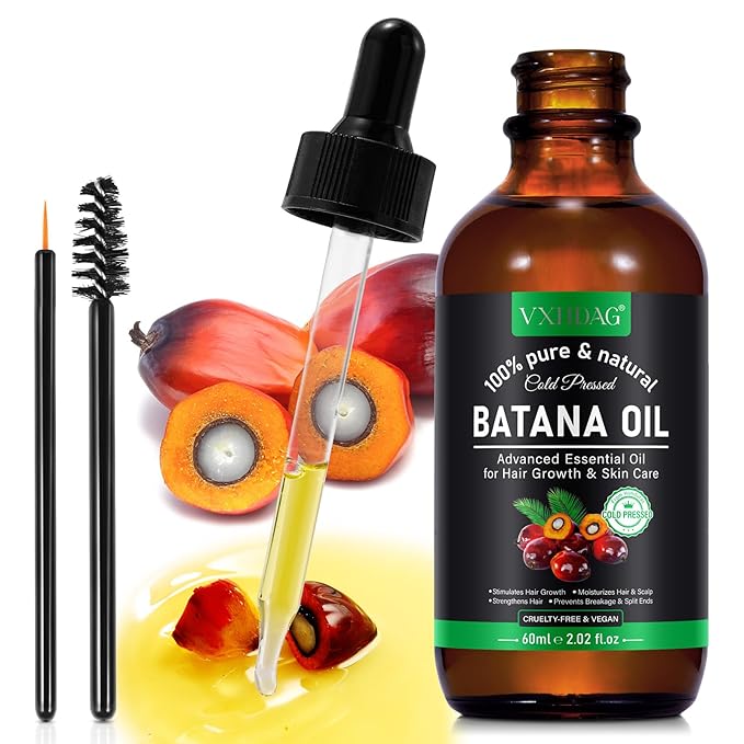 Batana Oil - 100% Pure & Natural from Honduras for Hair Growth, Eliminates Split Ends, Enhances Radiance & Nourishment for All Hair Types, 2.02 fl oz