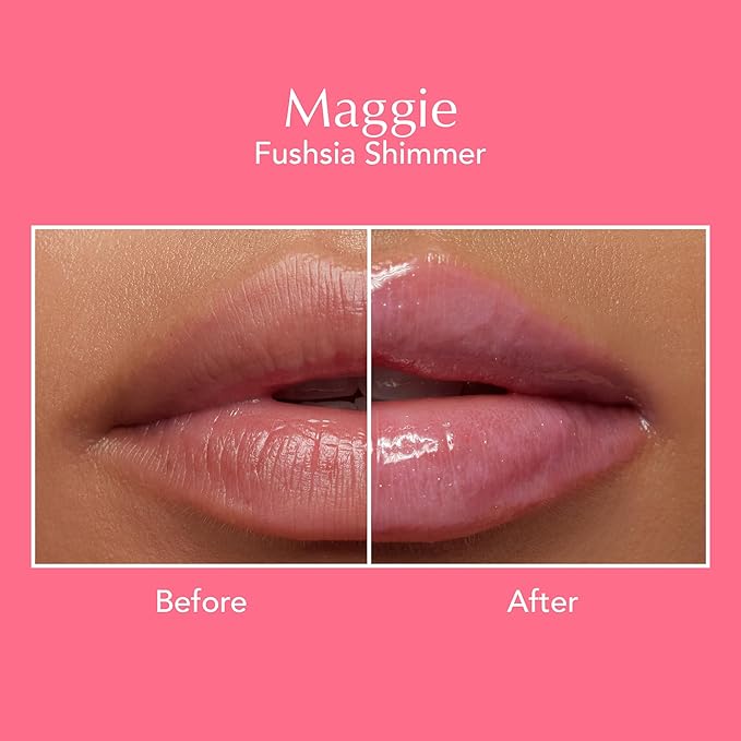 Thrive Causemetics Sheer Strength Lip Plumping Peptide Gloss, Lip Plumper with Vitamin E, Peptides, Plumps, Smooths & Hydrates Lips, High Shine, Vegan & Cruelty Free, Maggie (Fuchsia Pink Shimmer)