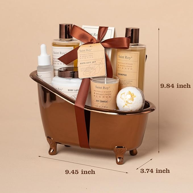 Fathers Day Gifts for Men Dad Birthday Gifts Spa Kit Cedar & Bergamot Scents Bath Gift Set and Shower Gift Bath and Body Gift Basket Set Mans Gifts Bath Spa Kit Spa Baskets, Home Spa Care Men Gift set