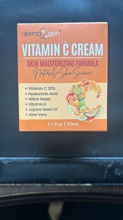 Organic Vitamin C Cream for Face - Deep Hydration Vitamin C Face Moisturizer with Hyaluronic Acid and Vitamins C & E - Anti-Aging Formula to Reduce Wrinkles and Fine Lines - 1.7 Fl Oz