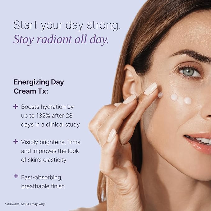 Sum Of All Energizing Day Cream Tx for Face with Vitamin C and E, Pea Complex, Hydrating, Lightweight, Daily Facial Moisturizer, Fragrance-Free, Menopause Skincare for Women, 1.7 fl oz