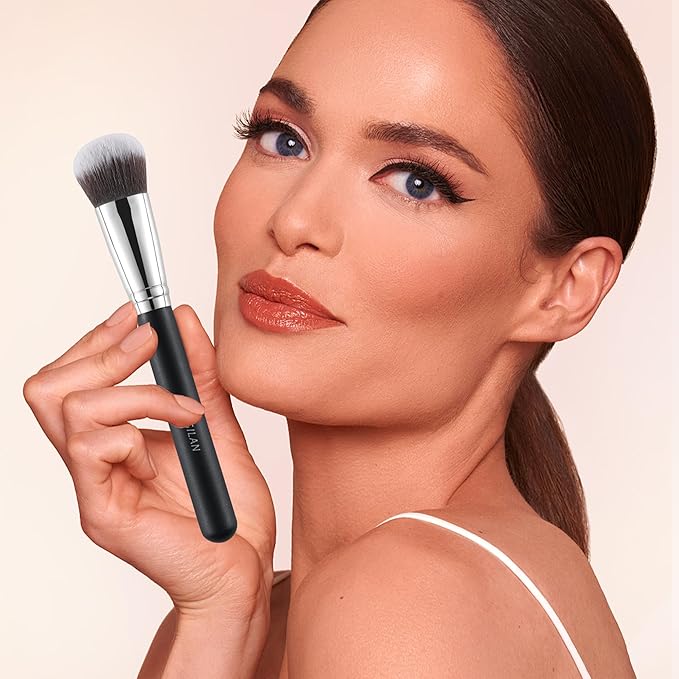 Foundation Brush – Dense Flat Top Makeup Brush for Cream & Liquid Powder Foundation, Blending, Contour, Blush, and Flawless Face Application
