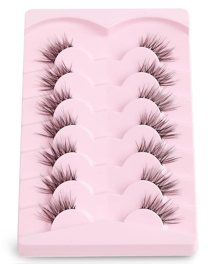 Onlyall Half Eyelashes Corner Lashes Natural Lashes Half Lashes Wispy End Lashes Corner Eyelashes 3/4 Lashes 7 Pairs C18