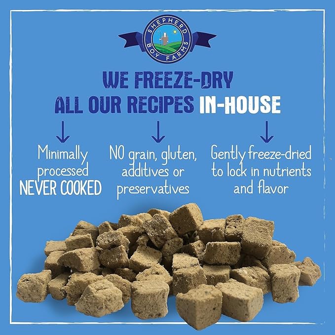 Freeze Dried Raw Dog Food, Pork Recipe, All Natural, No Synthetics, Made in USA with Goat's Milk & Organic Produce, High Protein, Complete Meal (48oz)