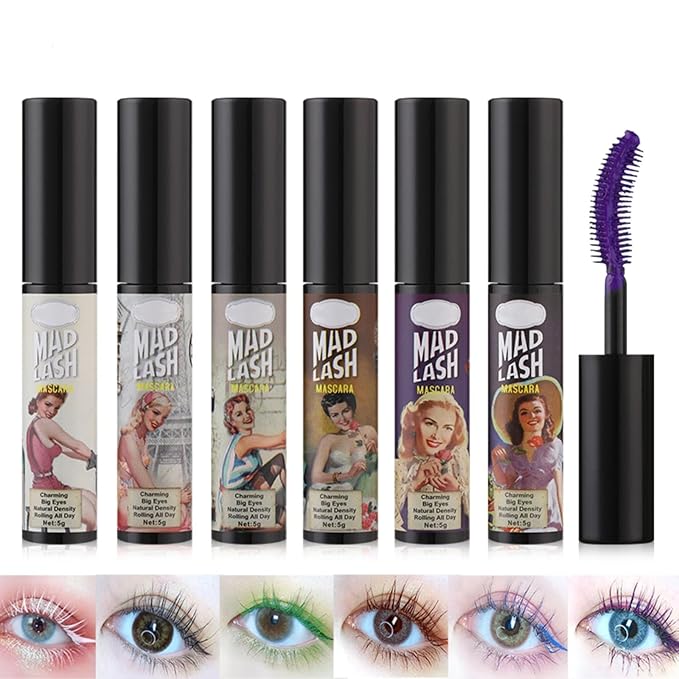 White Lash Colored Mascara Makeup Volumizing Volume Building Waterproof Sensational Washable Lengthening Natural Long-Lasting… (White)