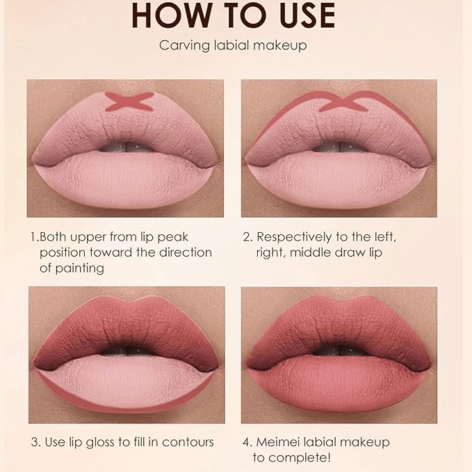 BestLand 6Pcs Matte Liquid Lipstick & Lip Liner Set – Waterproof, Long-Lasting Nude Lip Stain Makeup Kit, Velvety Texture, Gift Set (Vintage Charm Lip Set)