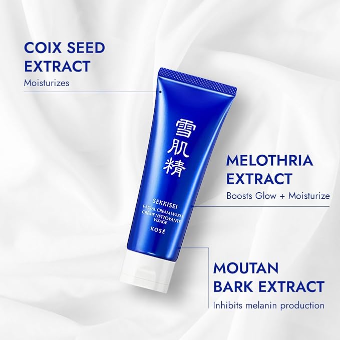 SEKKISEI Facial Cream Wash, Foaming Face Cleanser, 4.5 Ounce