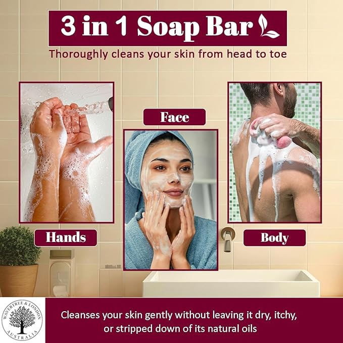 Wavertree & London Poppy Scented Natural Soap (2 Bars), 7oz Moisturizing French Triple Milled Soap Bars enriched with shea butter - Pure Plant Based Bath & Body Bars for All Skin Types