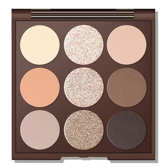 Neutral Eyeshadow palette, Nude eye shadow palette, Matte, Metallic Shimmer Finish, High-Pigment eyeshadow makeup palette with Mirror, Long-lasting Wear, Vegan, Cruelty-free - 0.5oz