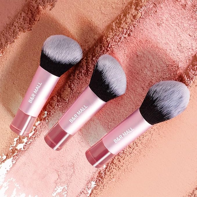 B&R MALL Mini Makeup Brush Set – Super Soft Brushes for Flawless Foundation, Concealer, Eyeshadow & More | 10-Piece Compact Brush Kit with Stylish Storage Box, Perfect for On-the-Go Touch-Ups (Pink)