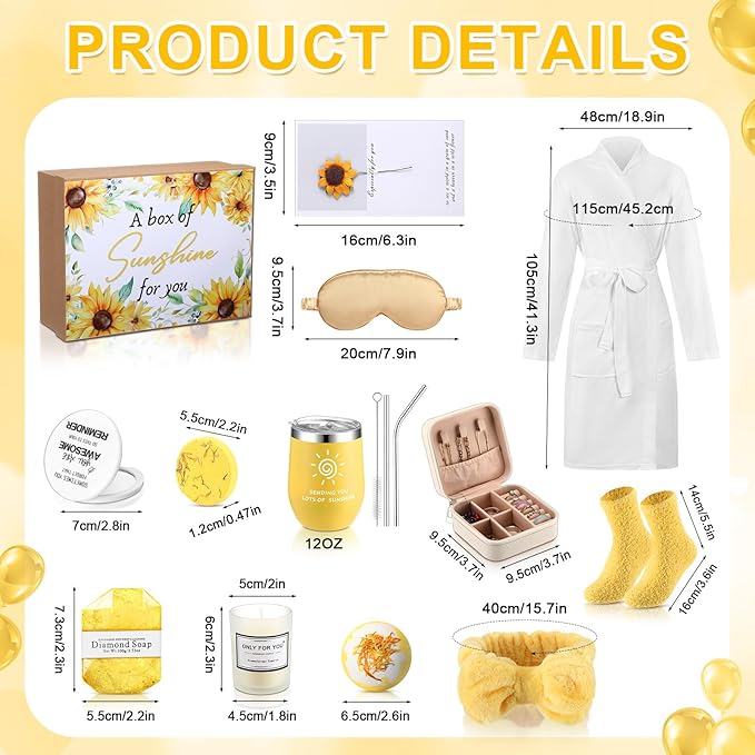 Nuogo 13 Pcs Birthday Gifts for Women Mothers Day Gifts Spa Basket Set for Women Mirrors Socks Steamers Jewelry Case Bath Robe Mom nurse Girlfriend Wife