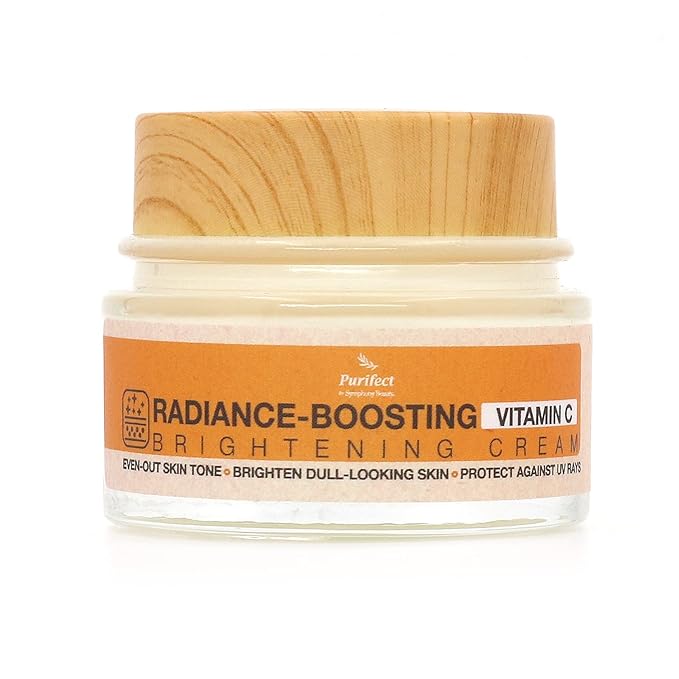 Purifect Vitamin C Brightening Facial Moisturizer Cream – Radiance-Boosting Hydration with Vitamin C, E, Collagen & Hyaluronic Acid – Non-Greasy, Made in USA, 50ml