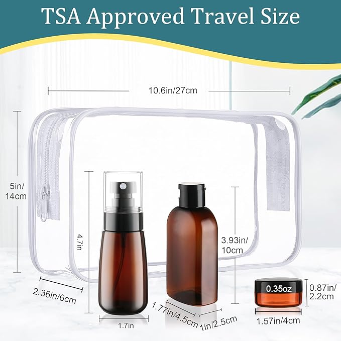 Cosywell Travel Bottles for Toiletries 10PCS TSA Approved Shampoo and Conditioner Bottles Leakproof Plastic Spray Bottle Refillable Travel Containers for Cream Lotion Rose Water