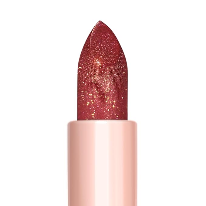 Oulac Shimmer Lipstick for Women, Infinity High Shine Finish, Hydrating Lip Color Infused with Damask Rose Oil for All-Day Comfort, Gluten-Free Vegan Beauty, D03 Soirée Red