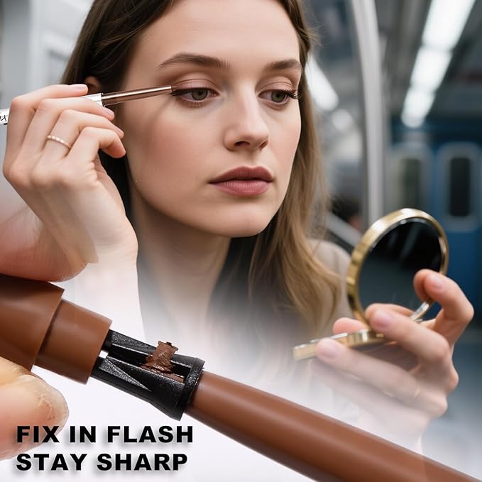 Sharpenable Gel Eyeliner Pencil, Multi-Use Longwear Eyeliner Pencil, Ultra-Smooth Tip Eye Makeup with Up to 24HR Wear, Waterproof & Smudge-Proof - Brown