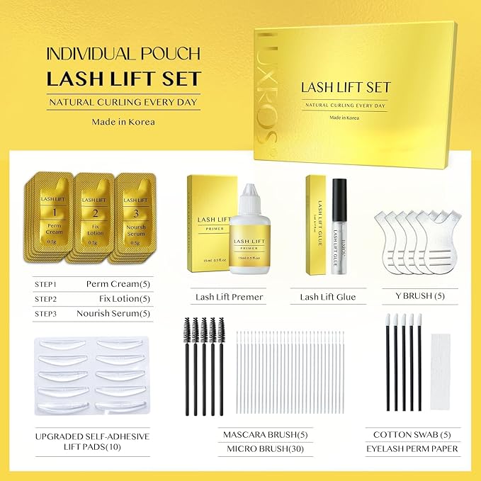 AYASAL Lash Lift Kit for Eyelash Perm: Advanced Korean Thio-Free Keratin Formula for Long-Lasting Curl – Gentle Lash Lifting Set for Home or Professional Use – Also Great for Brow Lamination