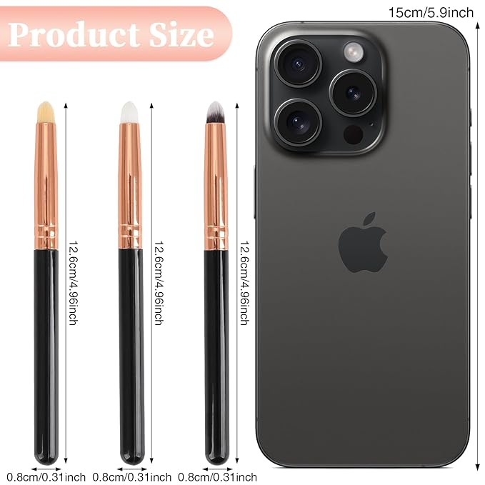 Professional Small Pencil Eyeshadow Brush 24Pcs for Eye Shadow Eyeliner Smudge Blending Precision Perfect Cut Crease Makeup Brushes Tool Set（Multicolor-EA01）