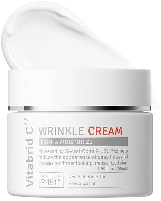 Wrinkle Cream - Age Defying Skin Recovery Moisturizer with Peptides, Vitamin C, Shea Butter - Wrinkle Repair Moisturizing Day & Night Skincare for Face and Neck - Fragrance Free, 1.69oz.