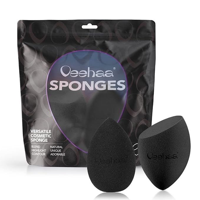 2PCS Makeup Sponge Set, Latex Free Makeup Blender for foundation, Makeup Sponges egg shaped, Makeup Sponges for all areas