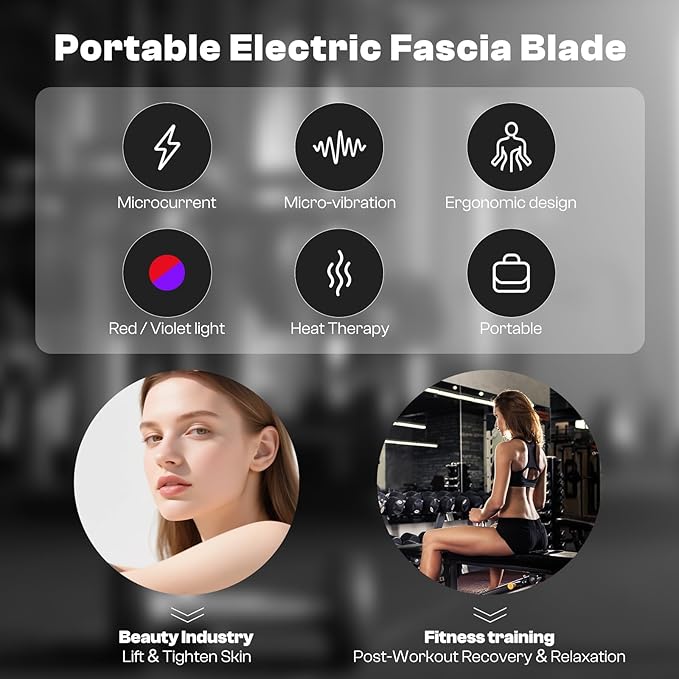Muscle Scraper Tool Fit Face and Neck, Electric Guasha Tool for Face Relaxation & Skincare with Light-Care, Suitable Gifts for Woman Girlfriend and Wife