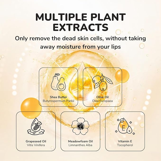 Lip Mask & Scrub Set(Strawberry + Honey + VC), Overnight Moisturizer for Cracked & Dry Lips Care, Hydrating Plumper Kit, Sugar Exfoliator Gift for Women