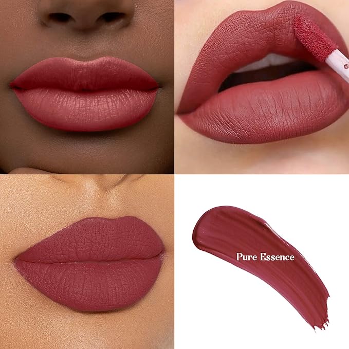 Rose Mauve Liquid Lipstick - Long-Lasting, Smudge-Proof, Transfer-Resistant Lip Color,Waterproof, Non-Transfer Formula (Pure Essence)