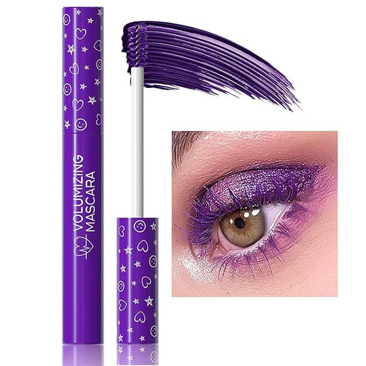 Purple Mascara Volumizing Lengthening Curling Mascara Hypoallergenic Smudge-proof Liquid Lash Extensions Water proof Lightweight Defining Long-wearing No Flaking, No Clumping (08#)
