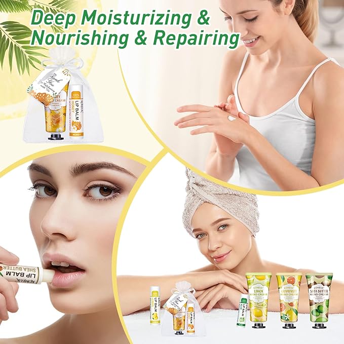 36 Pack Hand Cream Bulk and Lip Balm Bulk Sets, Stocking Stuffers for Women, Thank You Gifts and Christmas Gifts for Guests with Thank You Card Organza Bags, Birthday Gifts, Bulk Gifts, Small Gifts