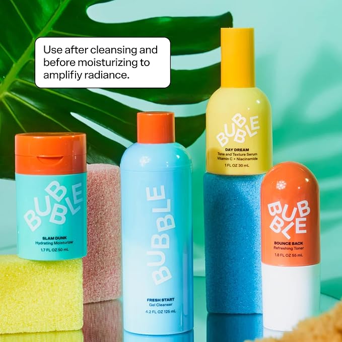 Bubble Skincare Day Dream Vitamin C Serum for Face - Hydrating Face Serum with Niacinamide + Ceramides - Helps Even Skin Tone and Improve Texture from Sun Damage - Summer Skin Care Essential (30ml)