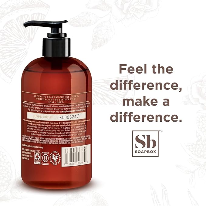 Soapbox Liquid Hand Soap, Lavender & Marshmallow Root - Gentle, Moisturizing Hand Cleanser, Vegan & Cruelty Free Hand Wash for Kitchen and Bathroom, 12oz Pump Bottles (Pack of 3)