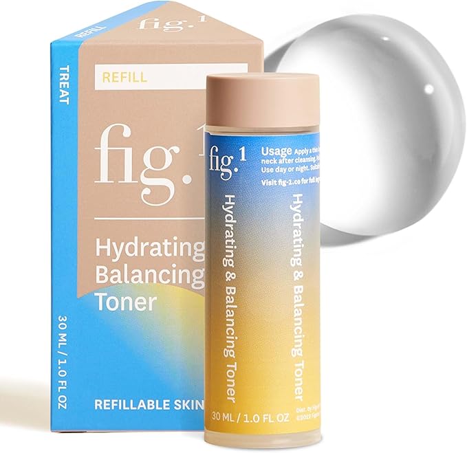 Fig.1 Hydrating & Balancing Toner Refill for Face – Hydrating face Toner for Women, for Even Tone & Vegan Skincare with Hyaluronic Acid – for Sensitive, Dry, Oily Skin-Clinically Proven 30 ml