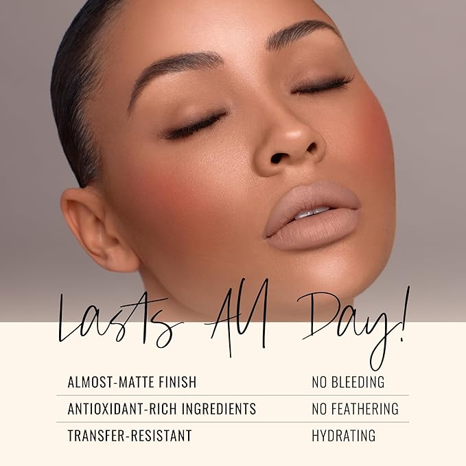 Runway Rogue Velvet Glam Liquid Lipstick, Almost-Matte Light Hazelnut-Brown Lipstick, ‘No Flash’