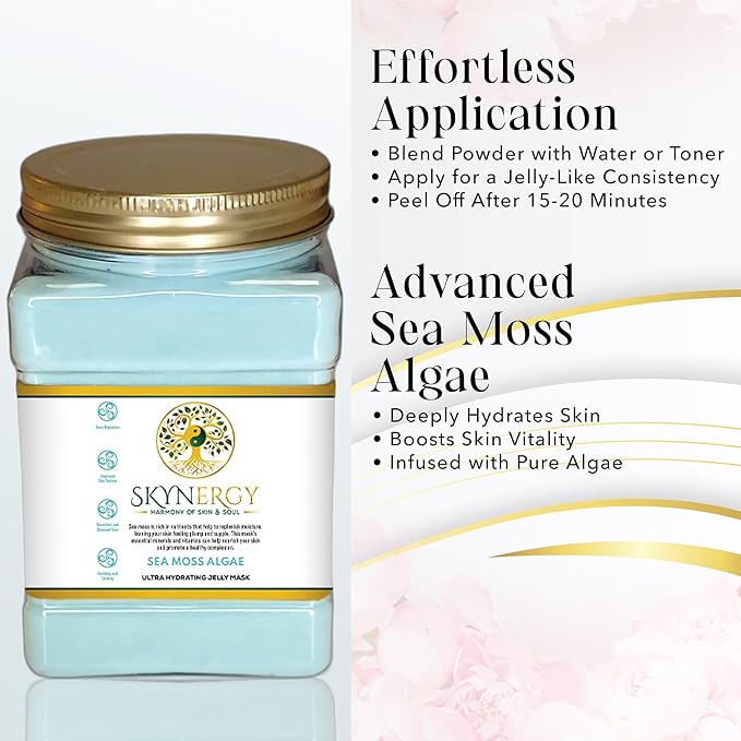 Sea Moss Algae Jelly Face Mask | HydroGlo Jelly Mask for Skin Hydration | Radiance and Reduced Pigmentation | Vajafacial Jelly Mask | 12 Applications (30 Fl Oz)