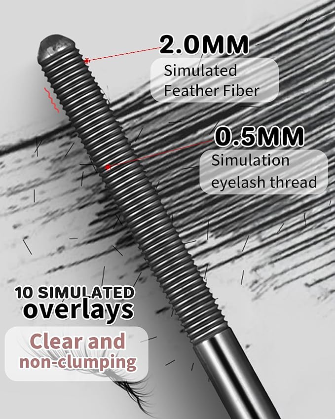 Iron Wand Mascara – Telescopic Tubing Mascara, Liquid Lash Extensions Effect, Waterproof & Long-Lasting, No Flaking, No Clumping, 3D Curling Wand for Bold, Defined Lashes (2 Black + Eyelash curler)