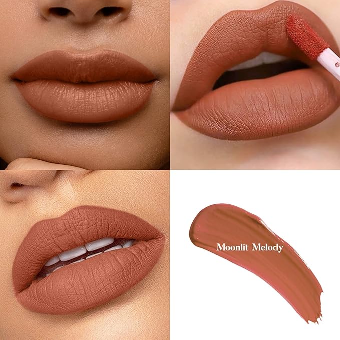 3-Pack Multicolor Matte Liquid Lipstick Set – Smoky Rose, Dusty Rose & Peachy Pink – Long-Lasting, Smudge-Proof, Waterproof – High-Pigment, Transfer-Resistant Colors for All-Day Wear