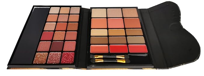 33 Color Eyeshadow Palette with Blush & Highlighter – Professional All-in-One Makeup Set for Eyes & Face | Matte, Metallic & Glitter Shades | Travel-Friendly Beauty Gift Set