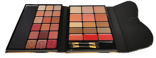 33 Color Eyeshadow Palette with Blush & Highlighter – Professional All-in-One Makeup Set for Eyes & Face | Matte, Metallic & Glitter Shades | Travel-Friendly Beauty Gift Set