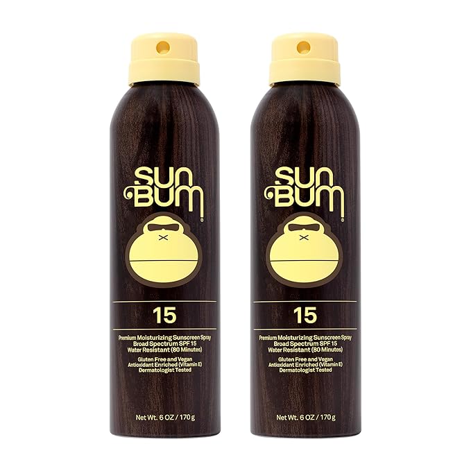 Sun Bum Original SPF 15 Sunscreen Body Spray | Broad Spectrum Moisturizing Sunblock with Vitamin E | Hawaii 104 Act Compliant (Octinoxate & Oxybenzone Free) | 2 Pack, 6 oz