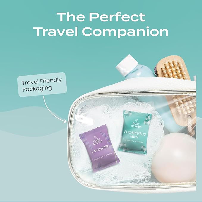 Body Restore Shower Steamers Aromatherapy 15 Pack - Birthday Gifts for Women, Men, Travel Essentials, Stress Relief, Relaxation, Self Care - Eucalyptus