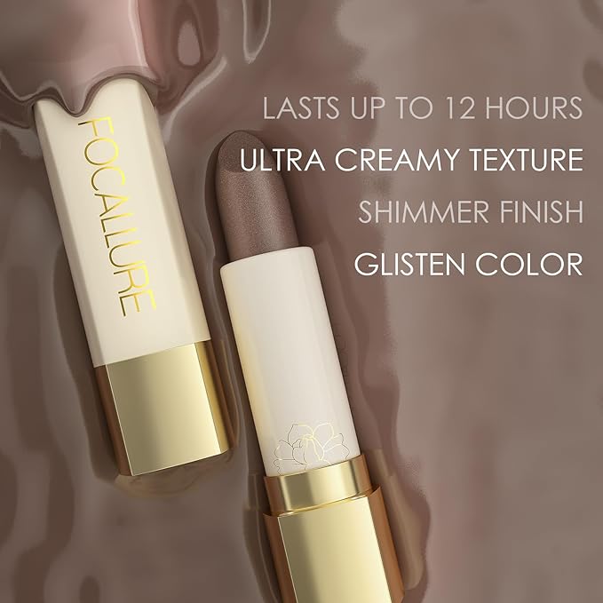 FOCALLURE Moisturizing Shiny Lipstick,Pearl Shimmery Finish,Hydrating Tinted Lip Balm with Creamy Texture,Long Lasting High Pigmented Lip Stain,Cowgirl