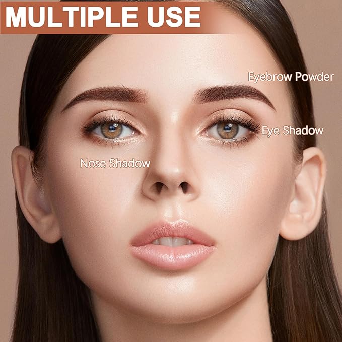 3 Colors Eyebrow Powder Set, Brow Powder Makeup Palette, Defining and Sculpting Brows, Waterproof Eye Contour Kit with Brush Applicator