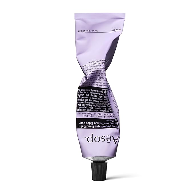 Aesop Eleos Aromatique Travel Size Hand Balm | Shea Butter and Coconut Oil to Nourish Dry, Cracked Hands | Lotion Made with Skin-Calming Essential Oils | 2.4 oz / 75 mL (Pack of 2)