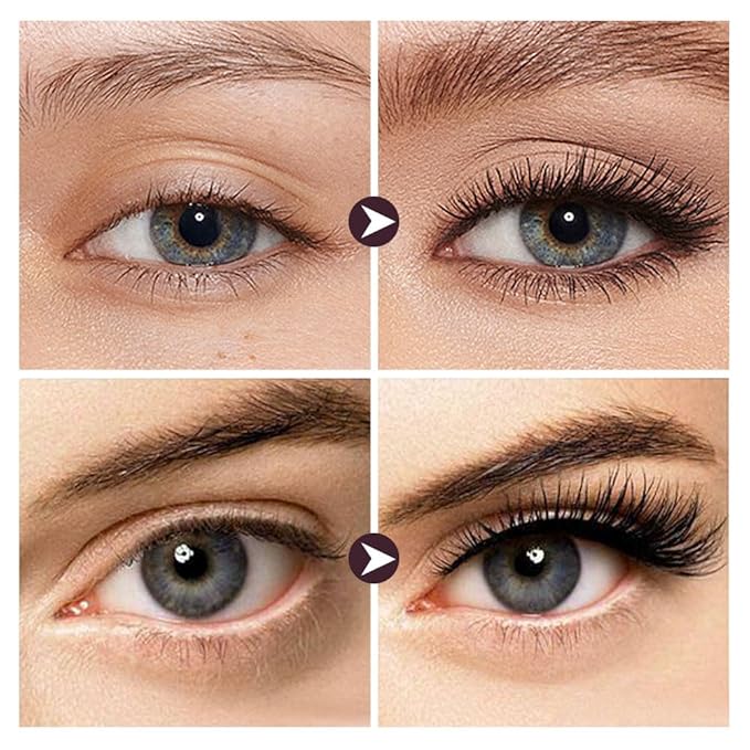 Iron Wand Mascara,Waterproof Metal Wand Mascara Tubing, 3D Curling Metal Wands Mascaras Black Washable, Long-lasting 3D Curling Eyelash, Smudge Proof & No Flaking (Black-2)