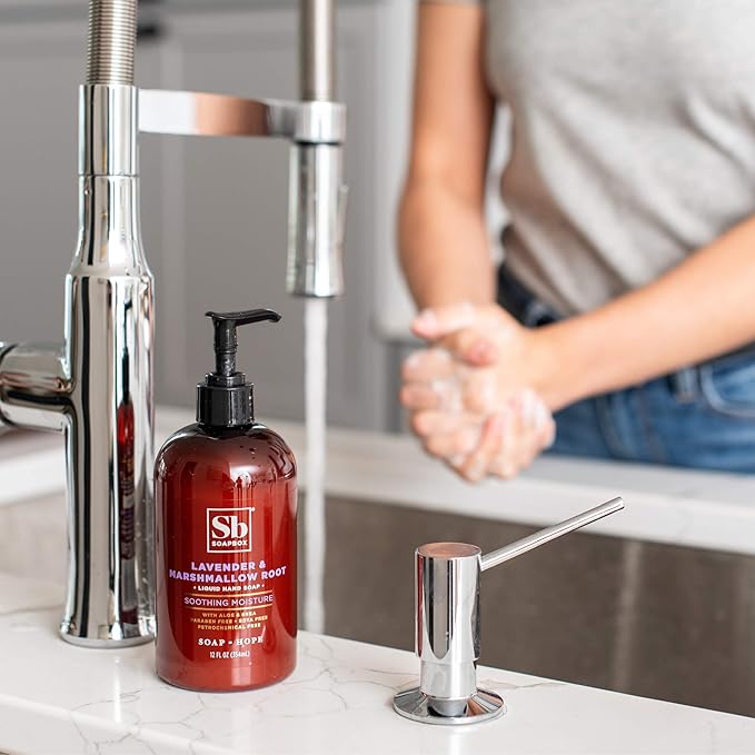 Soapbox Liquid Hand Soap, Lavender & Marshmallow Root - Gentle, Moisturizing Hand Cleanser, Vegan & Cruelty Free Hand Wash for Kitchen and Bathroom, 12oz Pump Bottles (Pack of 3)