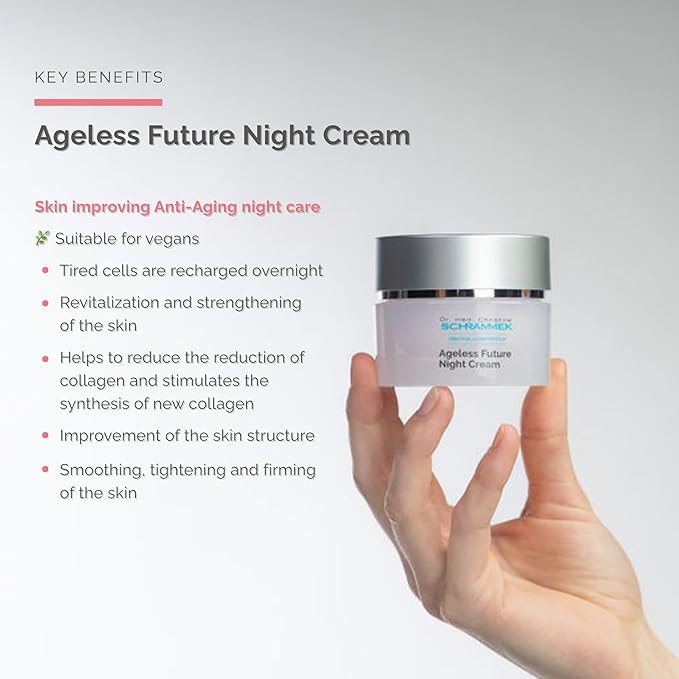 Ageless Future Night Cream (1.7 fl oz) - Skin Improving Anti-Aging Night Care – Regenerating Night Cream - with Vitamin A - Skin Care - Dr. Schrammek