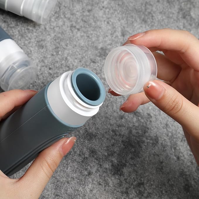 Travel Bottles for Toiletries, 5 Pack TSA Approved Travel Size Containers, 3oz Leak Proof Refillable Travel Accessories for Shampoo Conditioner, BPA Free Travel Bottles with Toiletry Bag